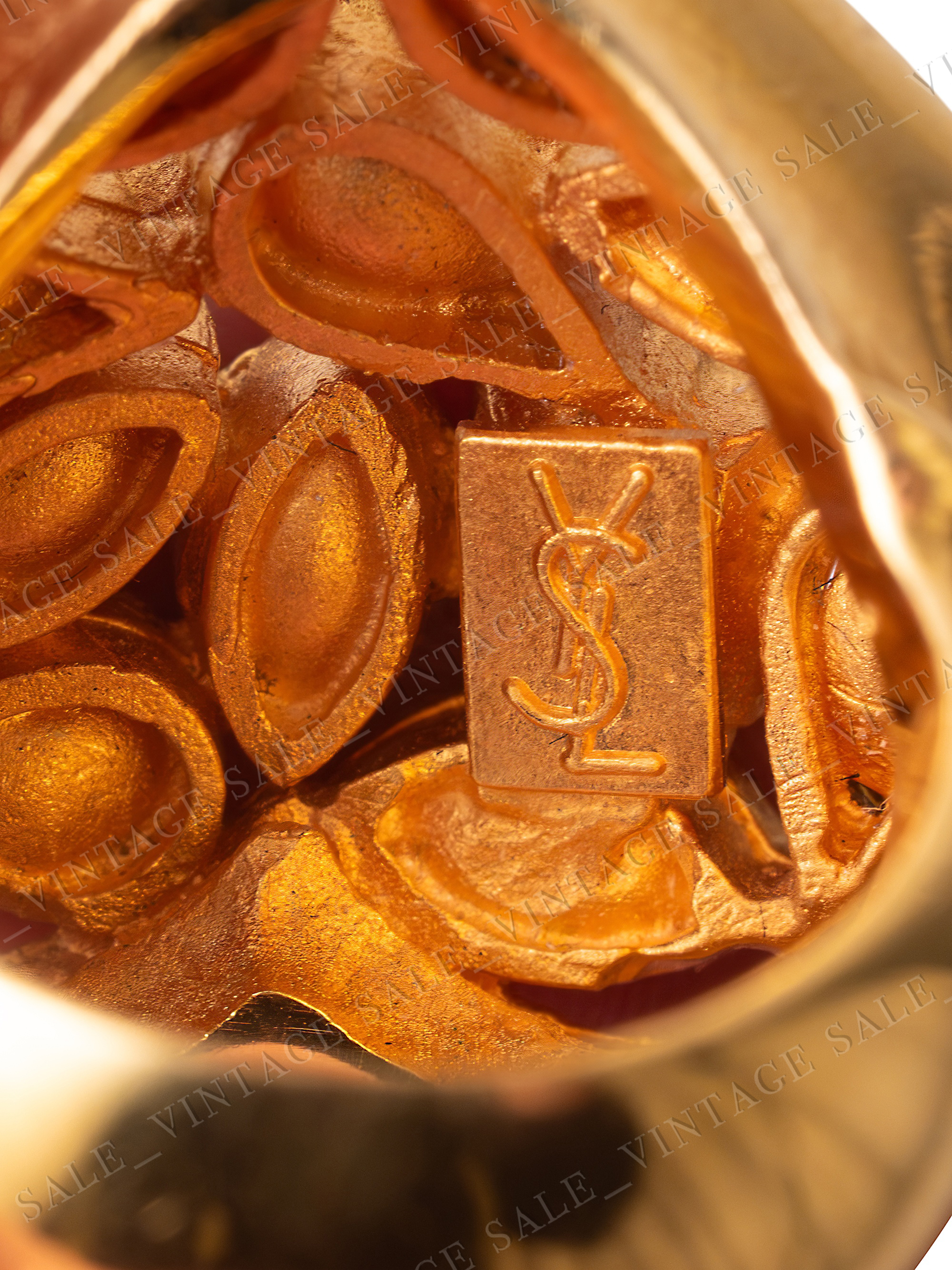 Кольцо YSL синие сердца