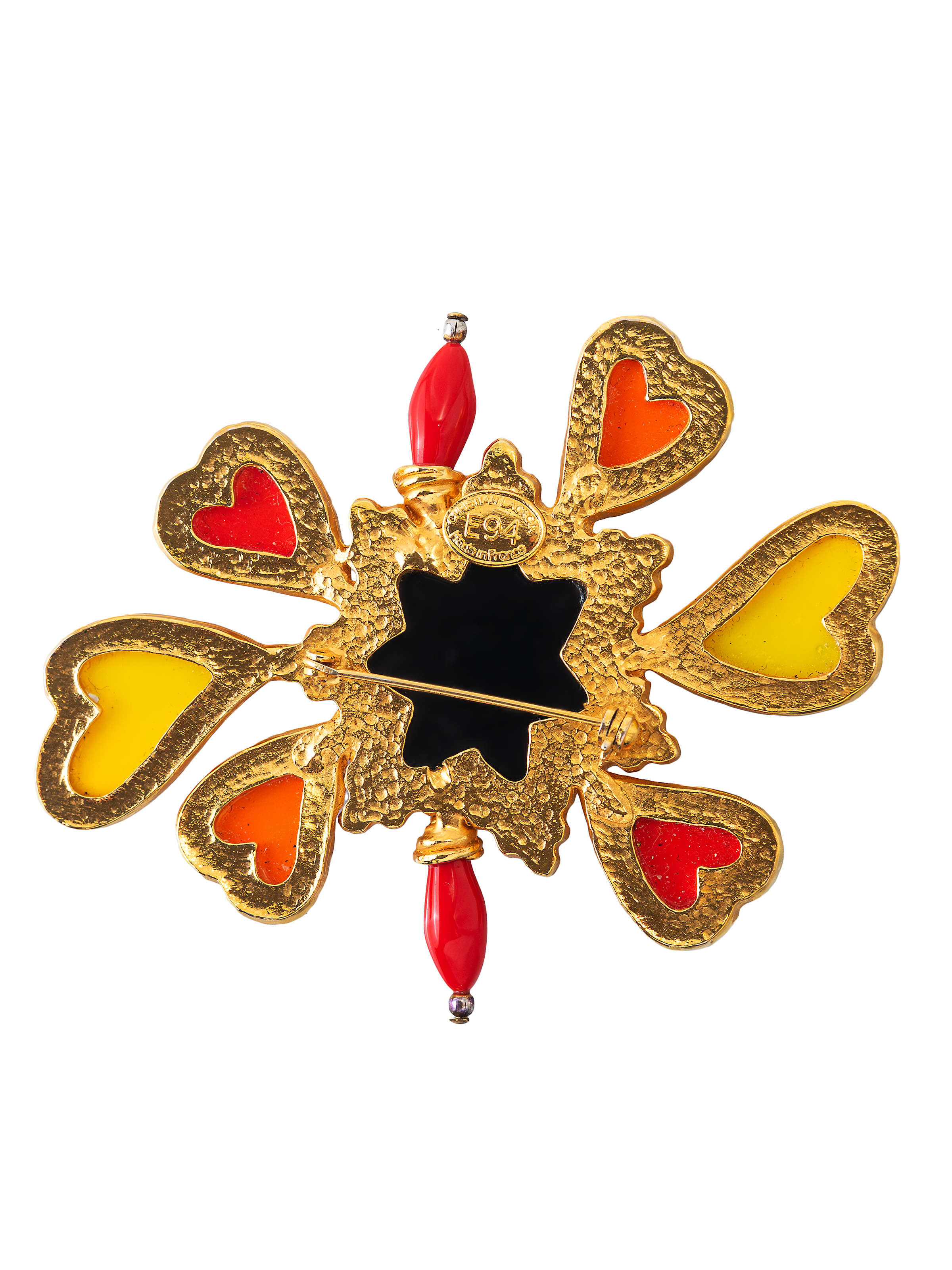 Брошь Christian Lacroix с цветной смолой