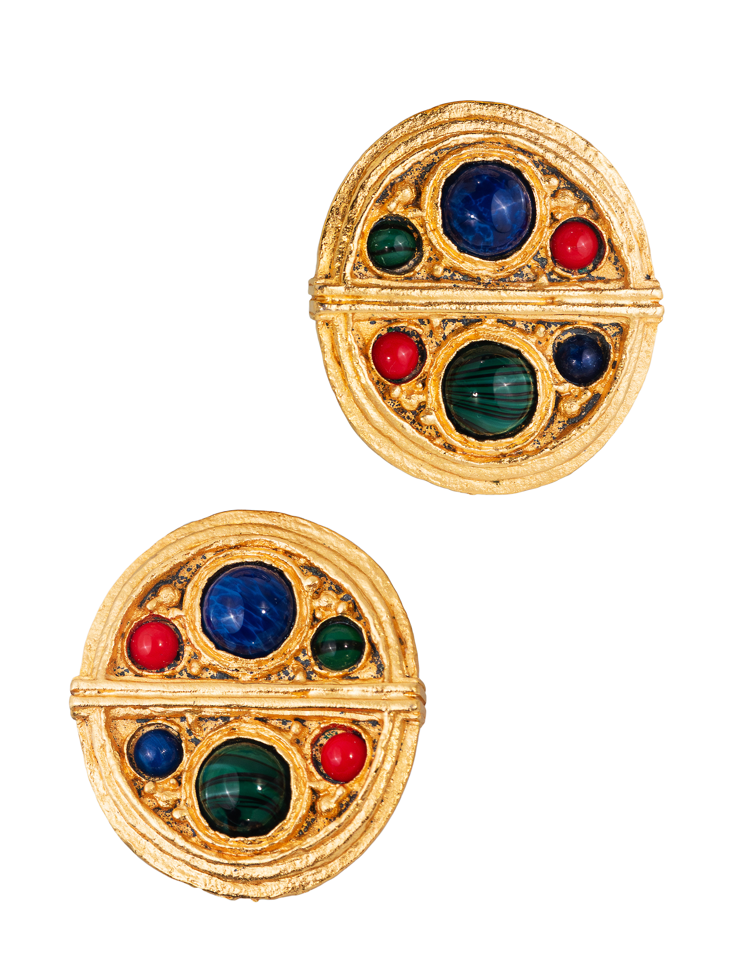 Клипсы овальные с цветными вставками Christian Lacroix