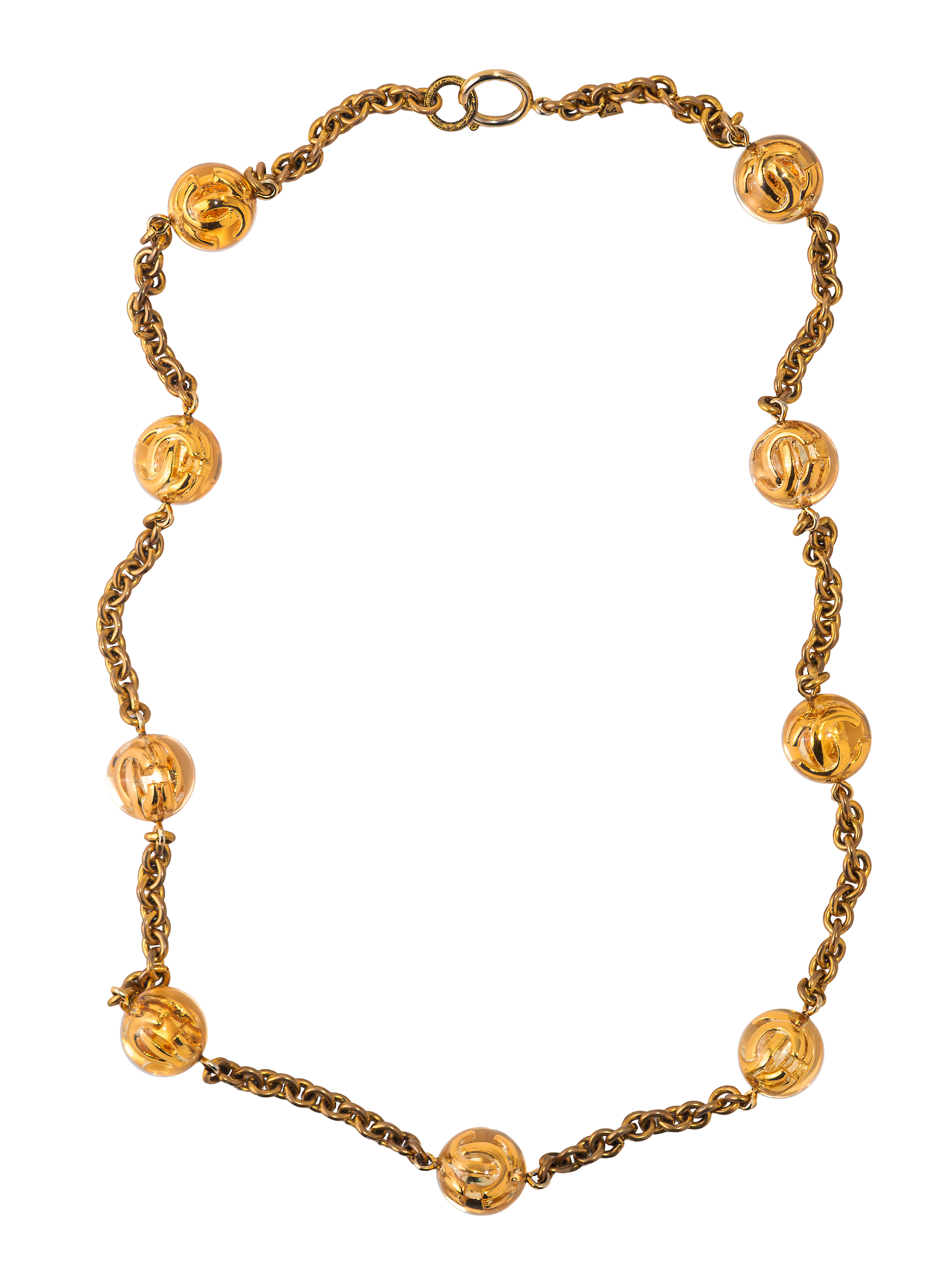 Колье с логотипами из люцита Chanel 